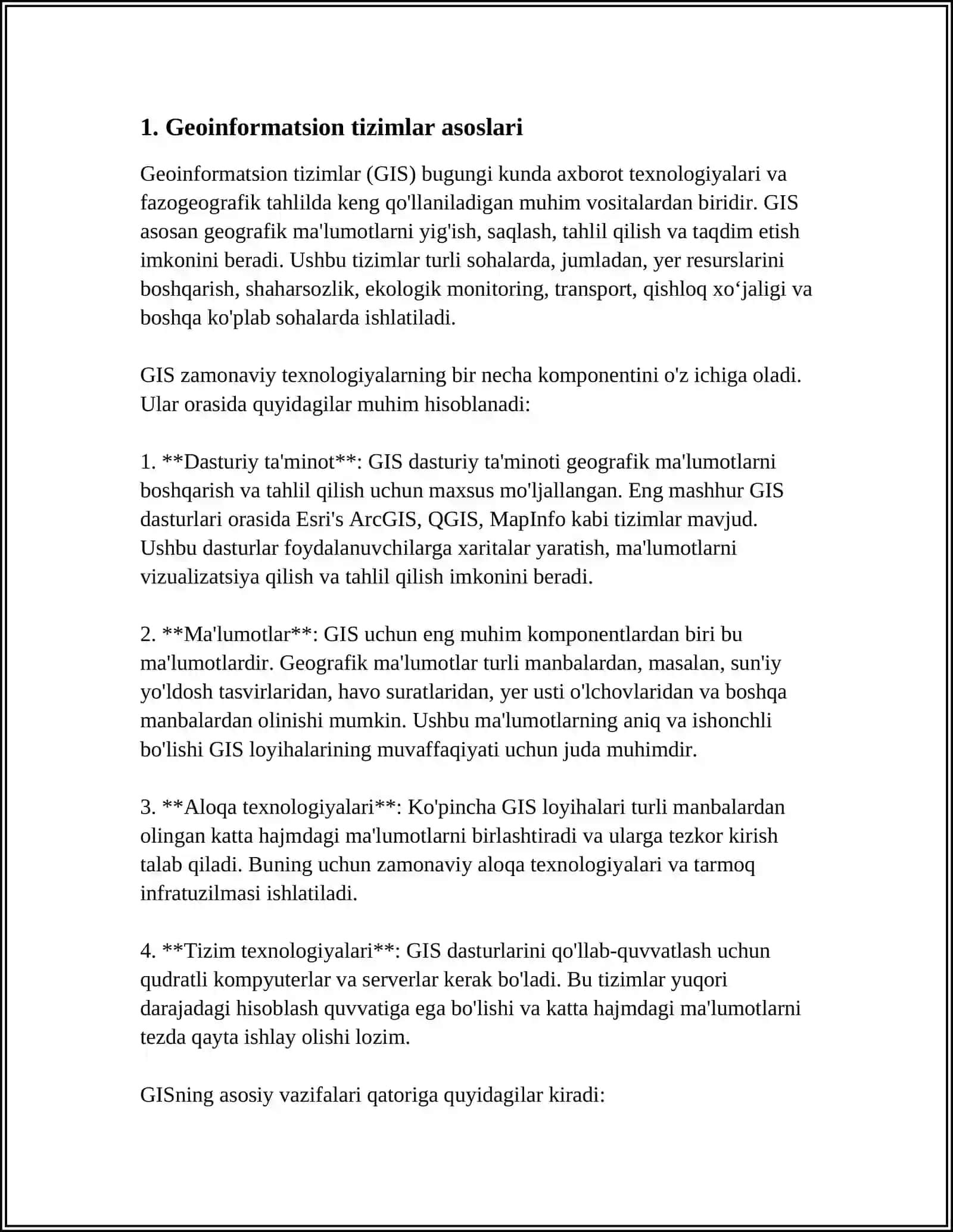GEOINFORMATSION TIZIMLAR 3