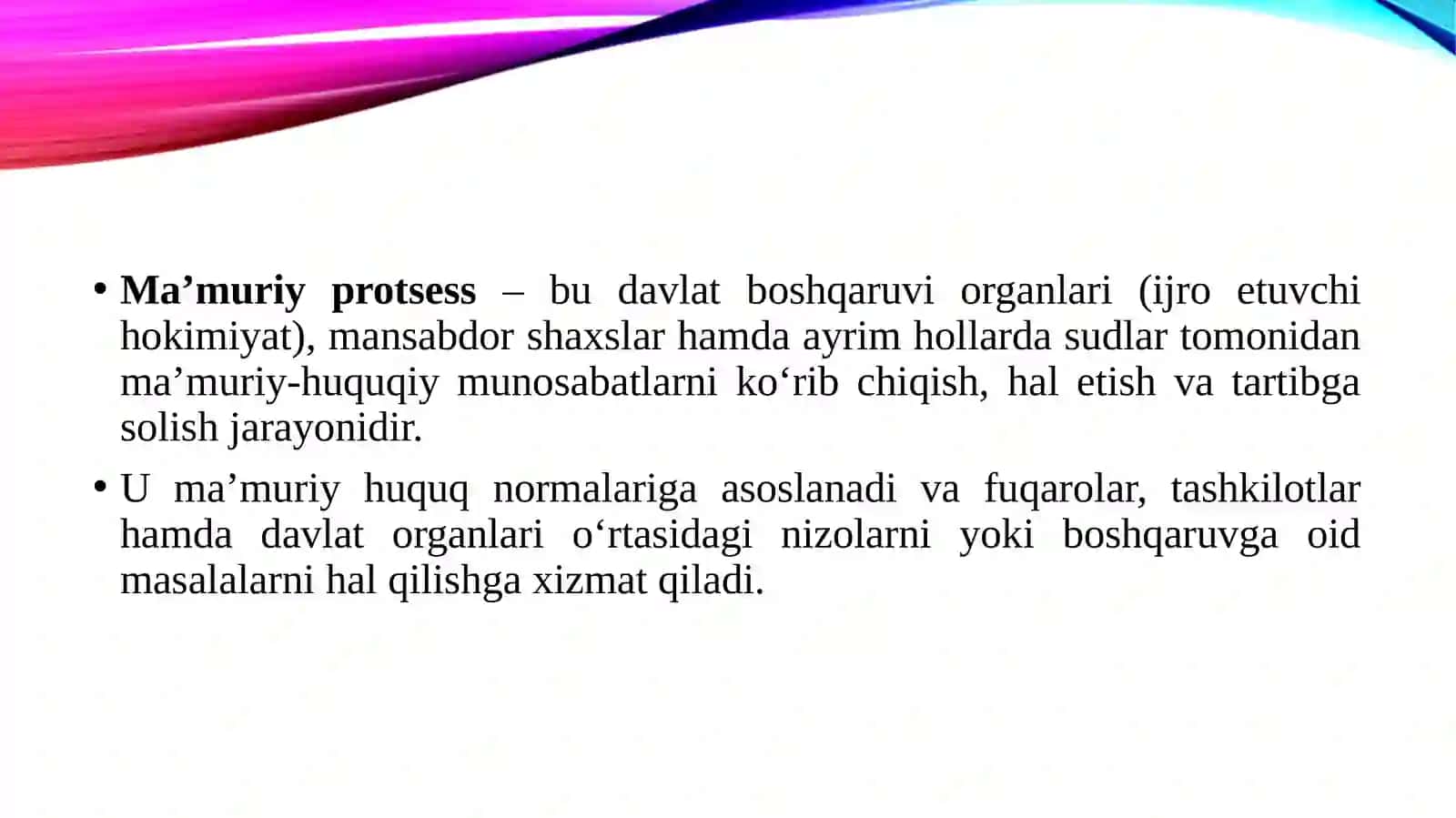 Ma’muriy protsesdi tushunchasi va moxiyati turlari 3