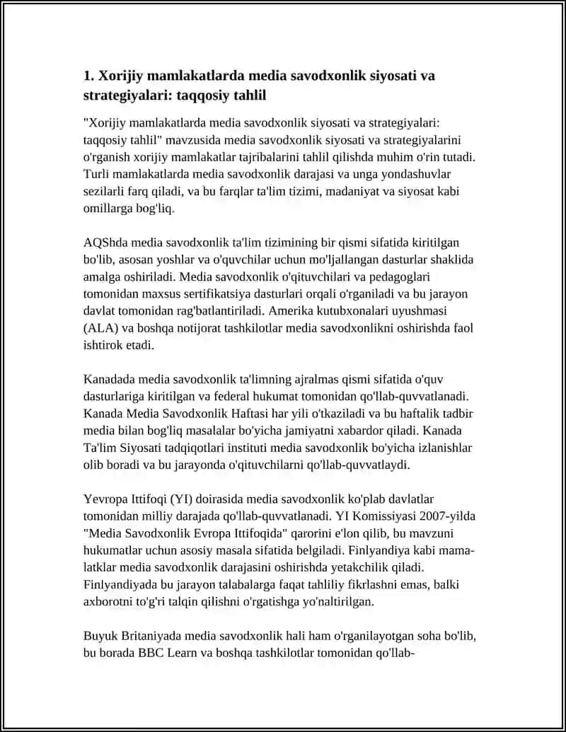XORIJIY MAMLAKATLARDA MEDIA SAVODXONLIK VA AXBOROT MADANYATINING QIYOSIY TAHLILI 3