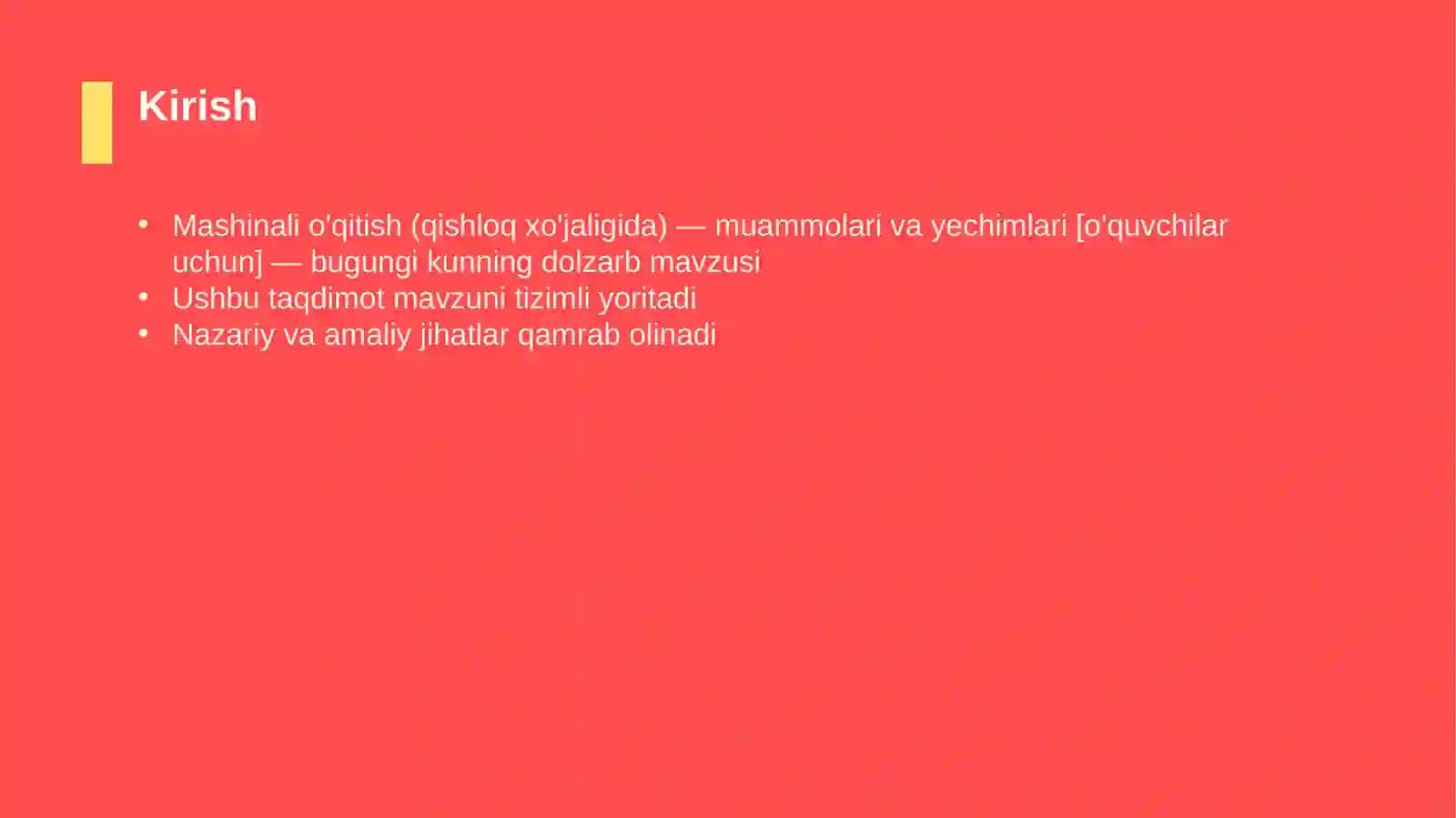 Mashinali o'qitish (qishloq xo'jaligida) — muammolari va yechimlari [o'quvchilar uchun] 3