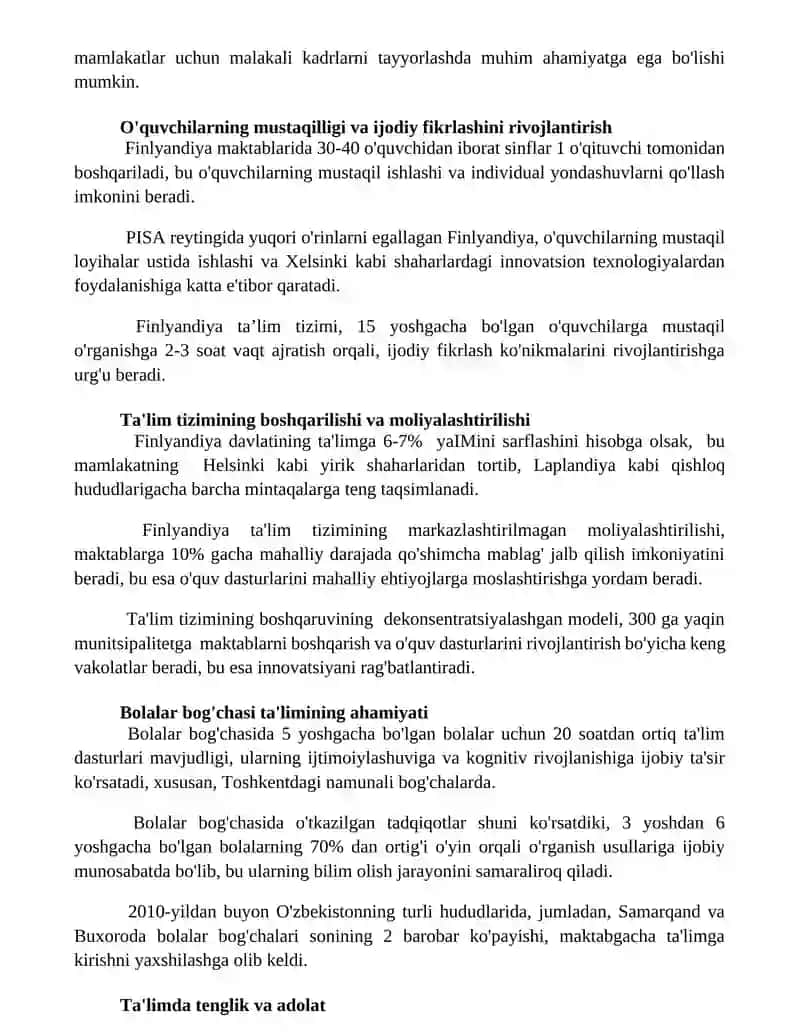 Finlandiya talim mo'jizasi kitobi 3