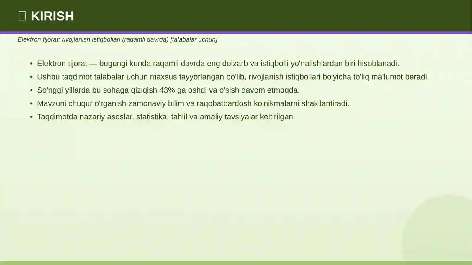 Elektron tijorat: rivojlanish istiqbollari (raqamli davrda) [talabalar uchun] 3