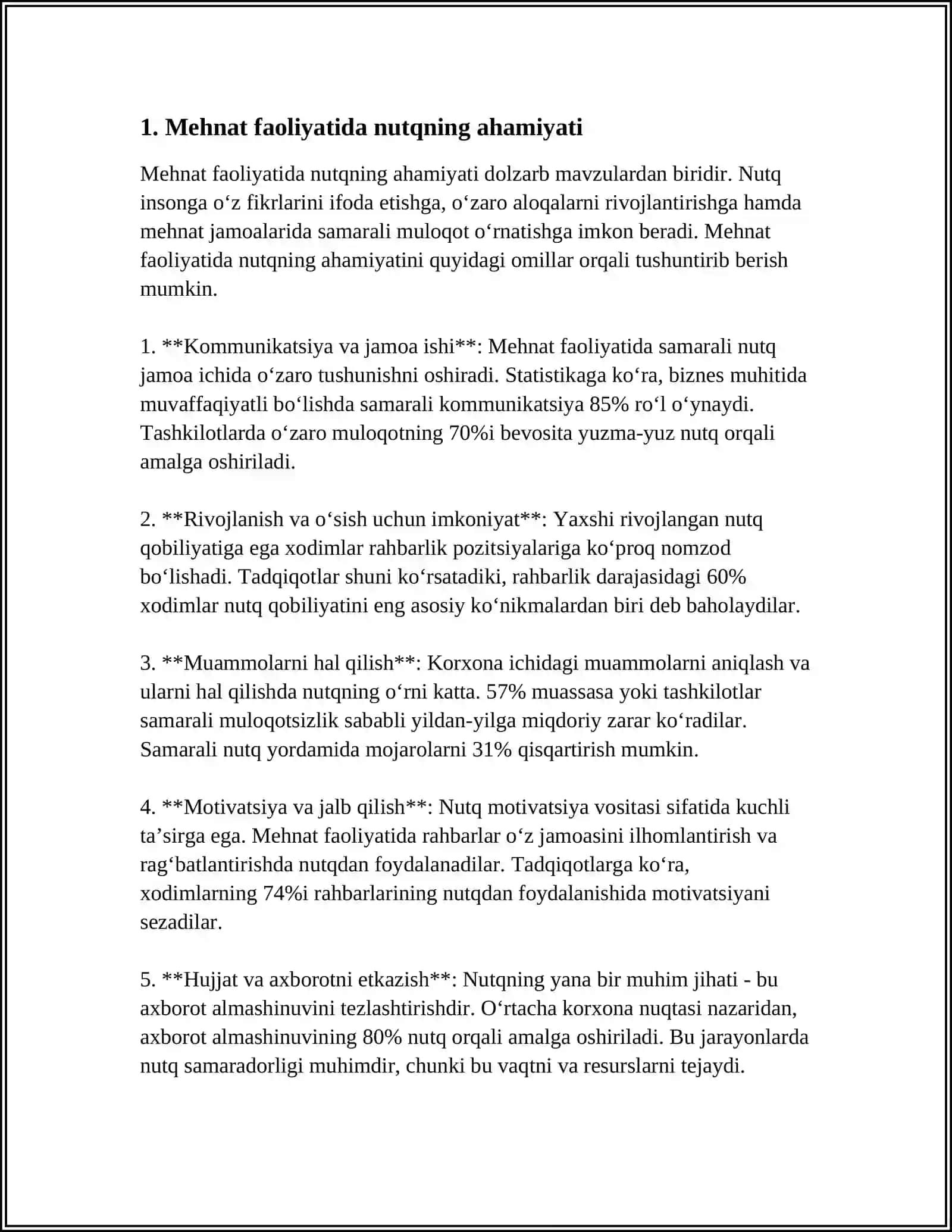 "MEHNAT FAOLIYATIDA NUTQNING VUJUDGA KELISHI VA RIVOJLANISHI" 3