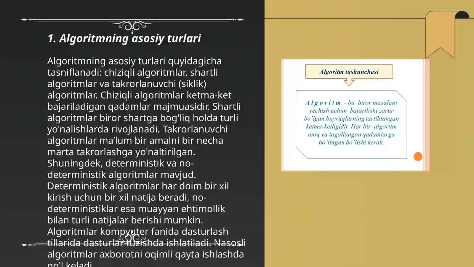 Algoritm turlari va xossalari 3