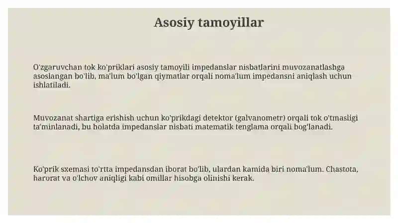 O'zgaruvchan to'k ko'priklari 3