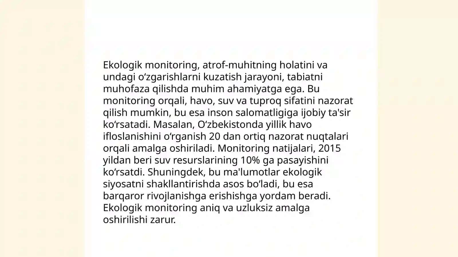 Ekologik Monitoringning Ahamiyati 3