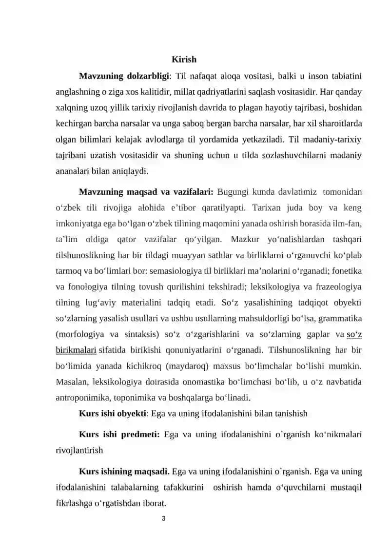 EGA VA UNING IFODALANISHI 3