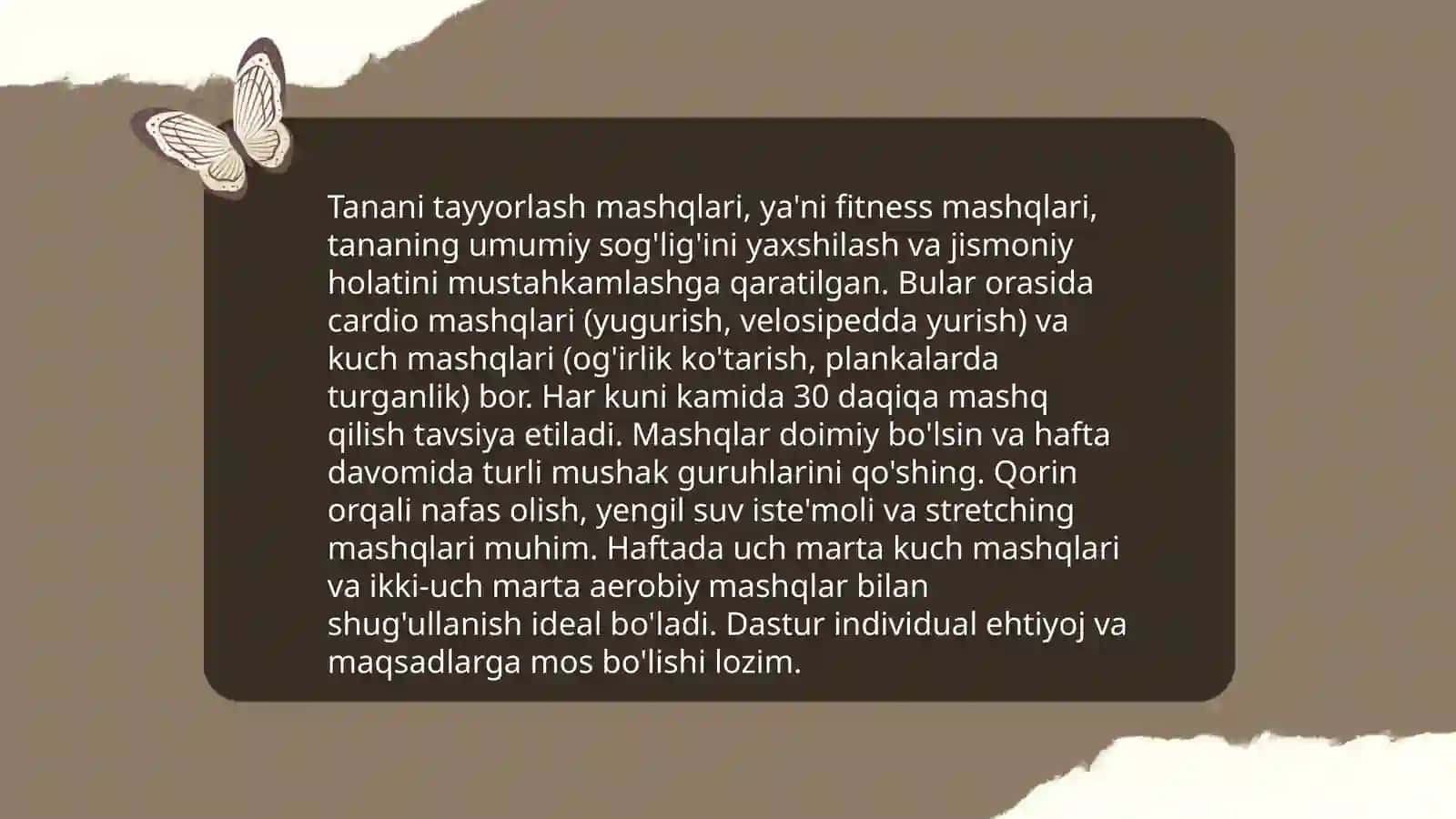 Tanani tayyorlash mashqlari 3