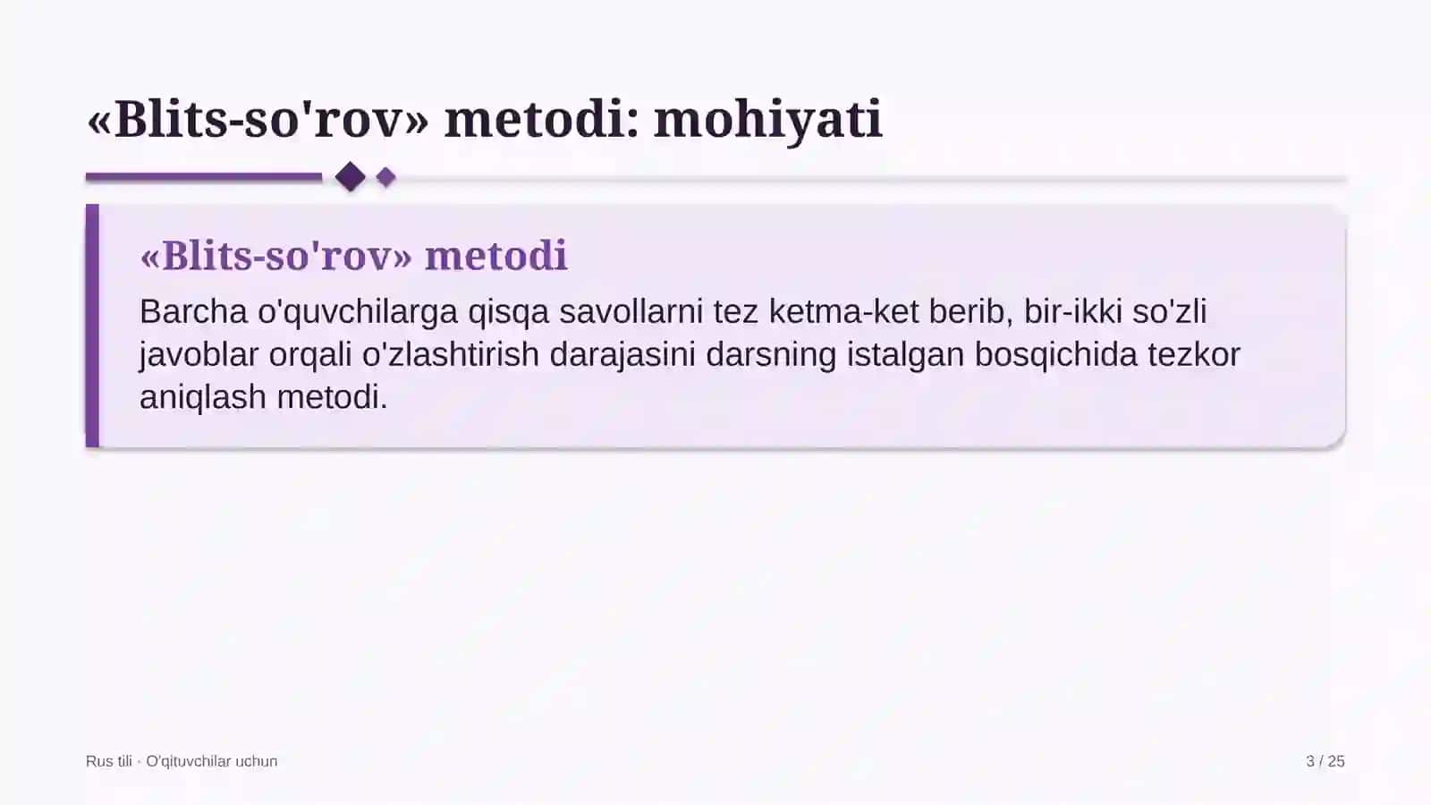 rus tili darslarida blits so'rov metodidan foydalanish 1017 3