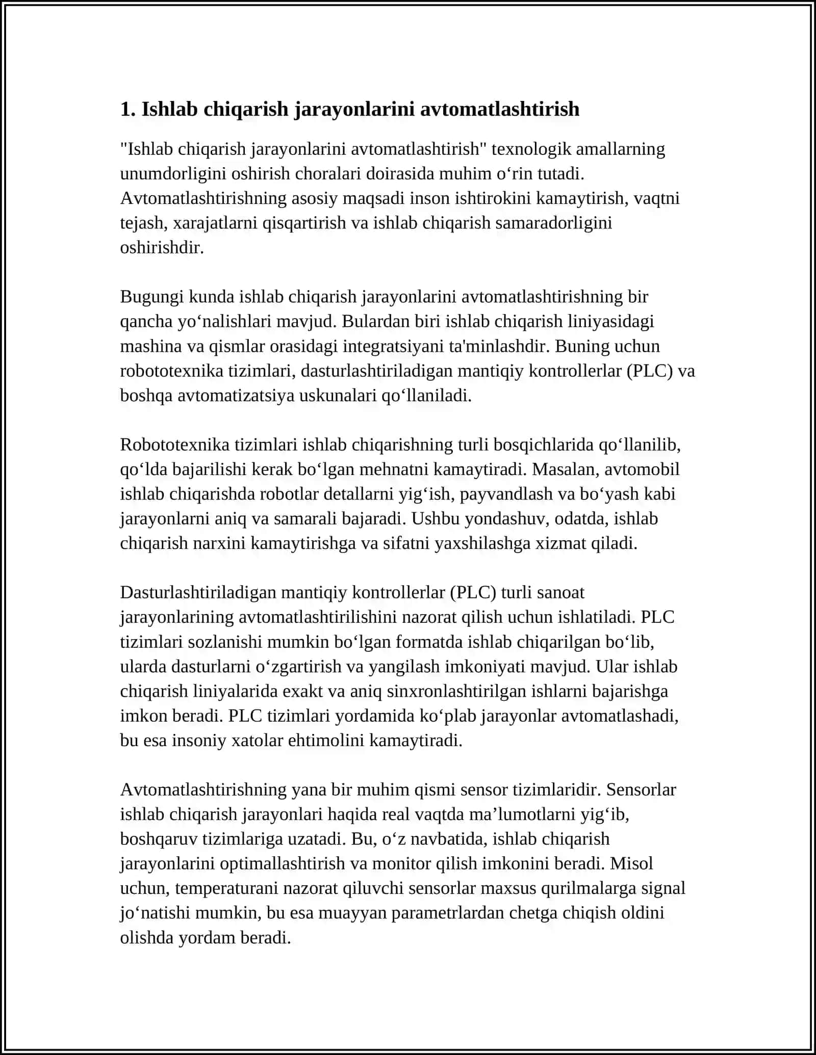 TEXNOLOGIK AMALLARNING UNUMDORLIGINI OSHIRISH CHORALARI 3