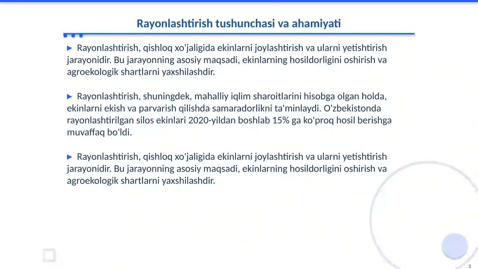 Rayonlashtirilgan silos ekinlari tavsifi 3