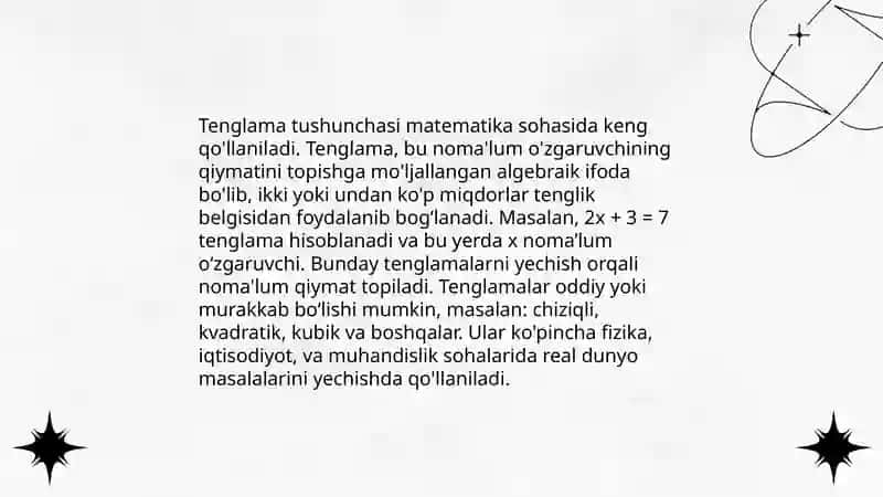 Tenglama tushunchasi va uning ta'rifi 3