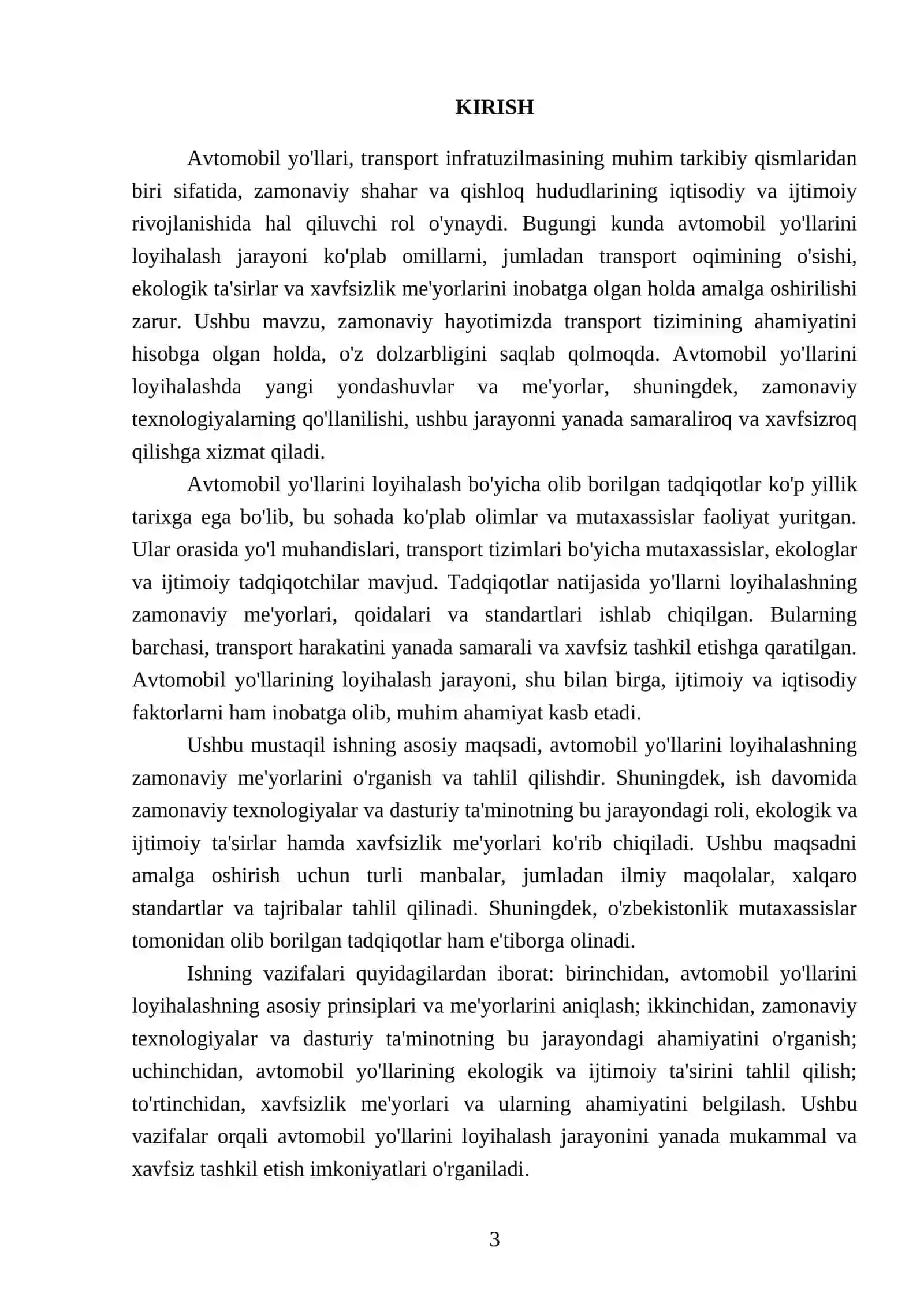 Avtomobil yollarini loyihalashni zamonaviy me'yorlari 3