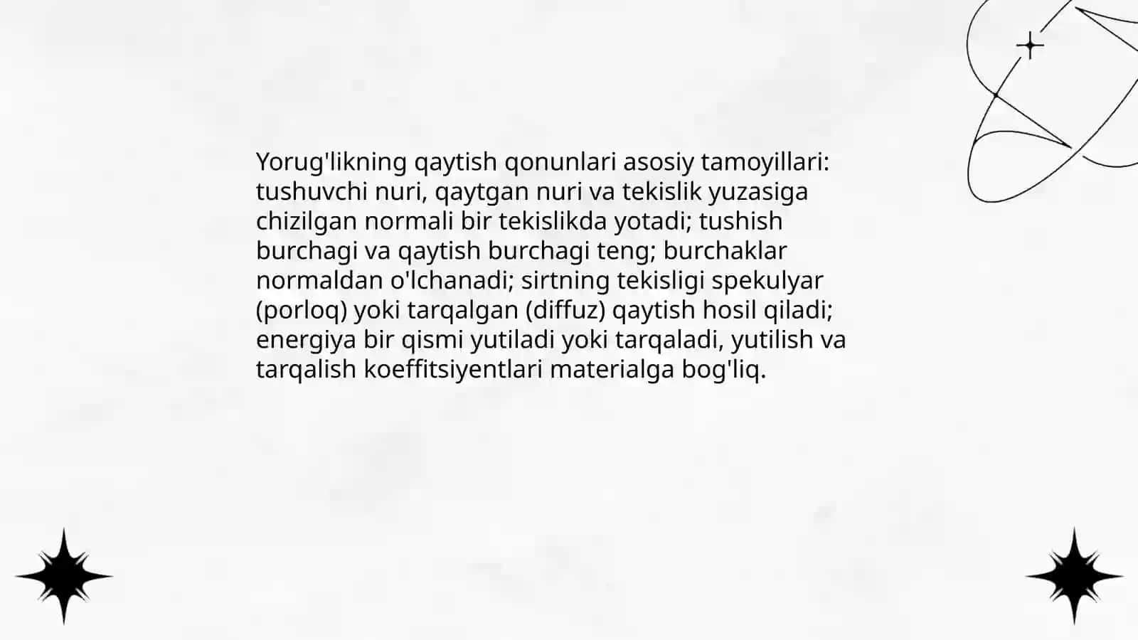 Yorug'likning qaytishi va sinishi qonunlari 3