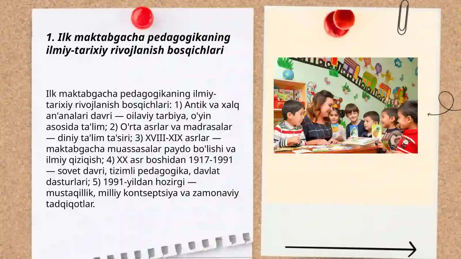 Ilk maktabgacha yoshdagi bolalar pedagogikasining fan sifatida rivojlanish bosqichlari, maktabgacha ta'limning tashkil topishi 3
