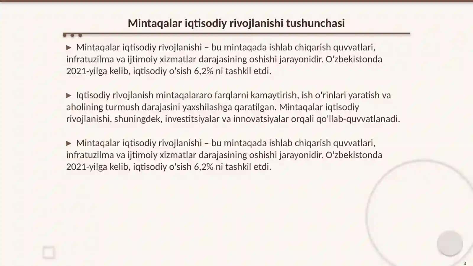 Mintaqalar iqtisodiy ijtimoiy rivojlanishini aniqlash va baholash uslublari 3