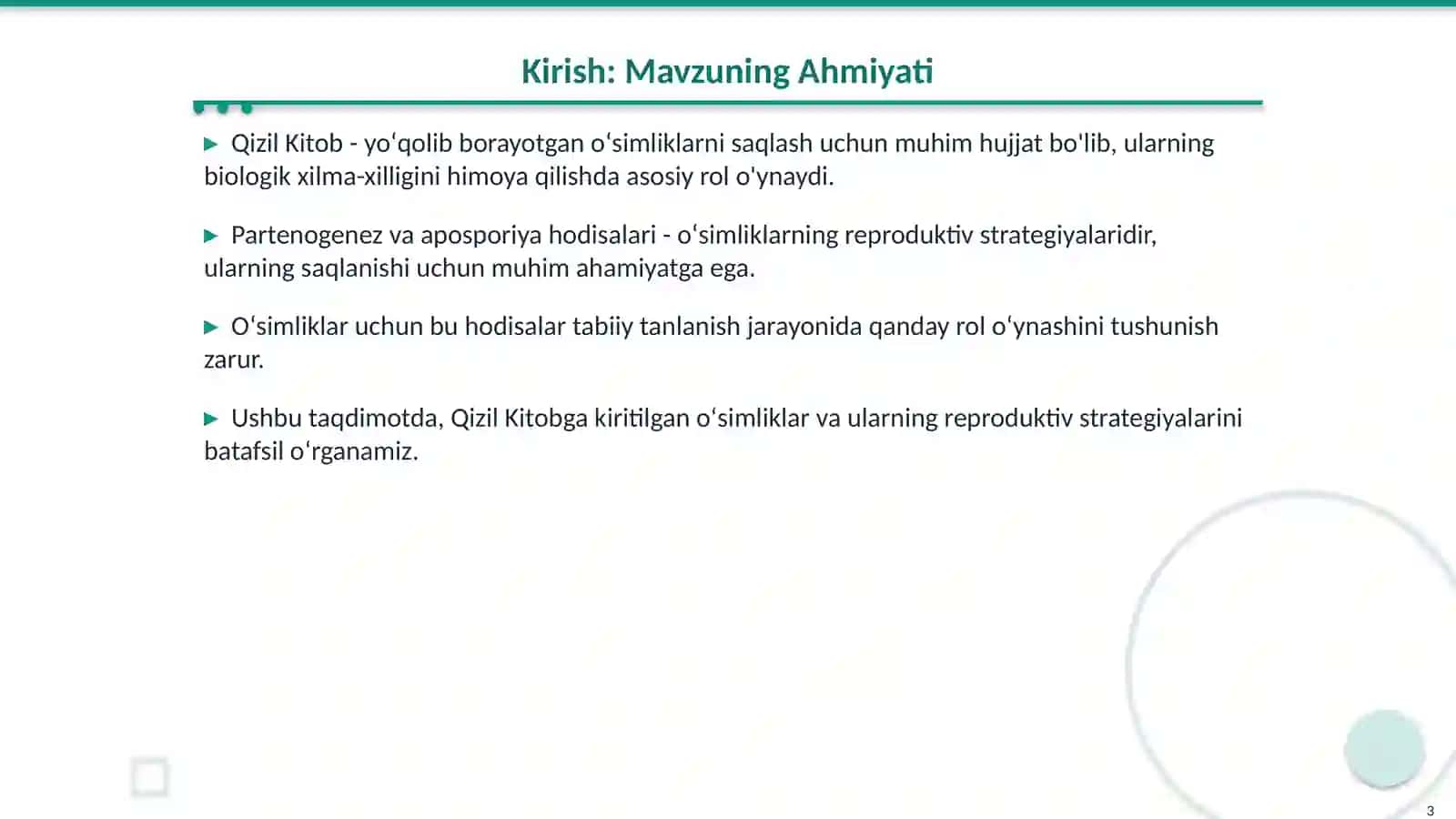 Qizil Kitobga Kiritilgan Oʻsimliklar: Partenogenez va Aposporiya Hodisalari 3