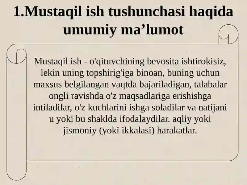 Oʻqish darslarida mustaqil ishlarni tashkil etish 3
