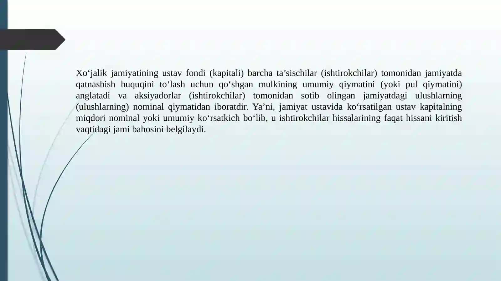 Xo‘jalik jamiyatlari ustav fondi huquqiy rejimi 3