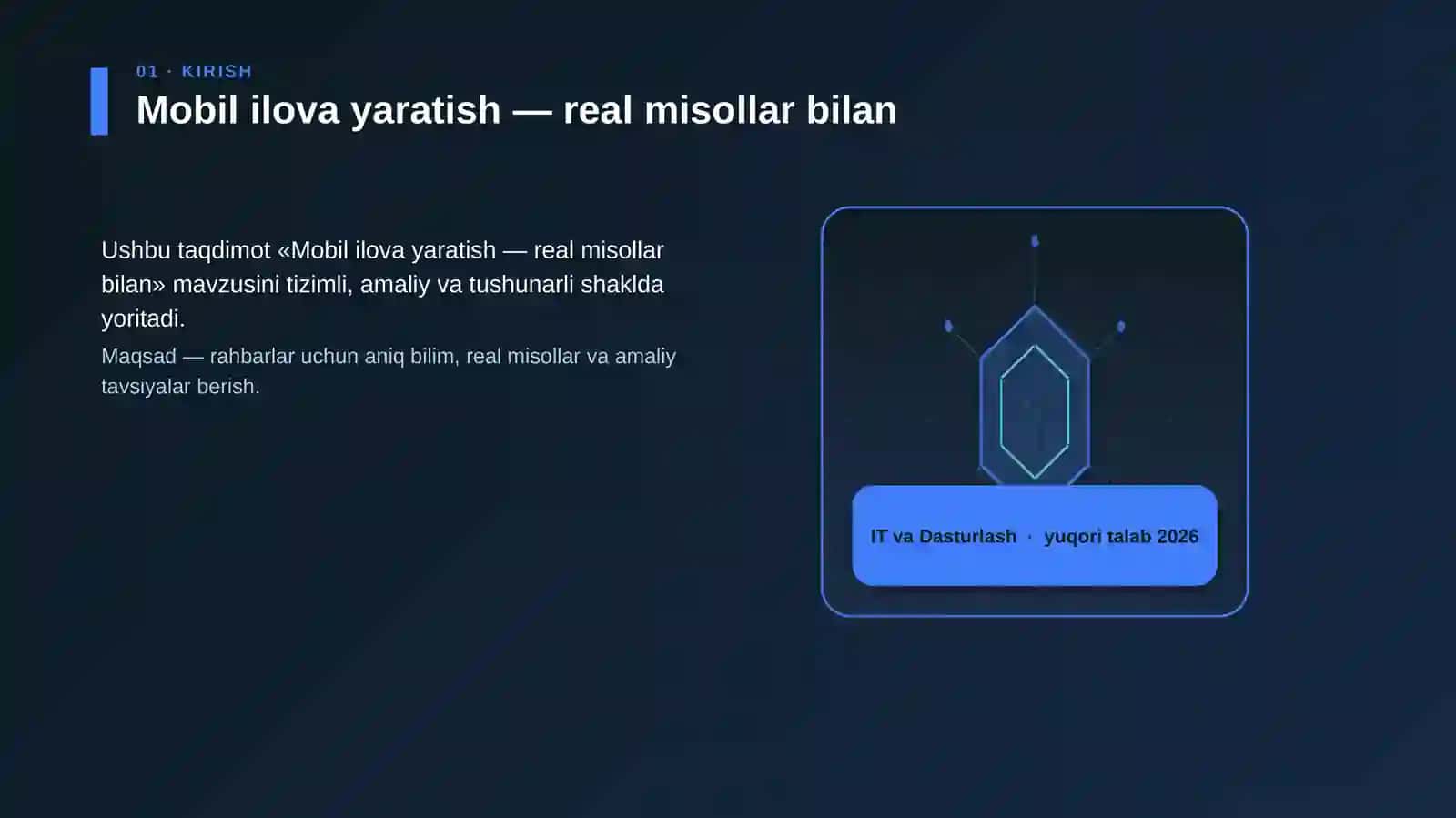 Mobil ilova yaratish — real misollar bilan 3