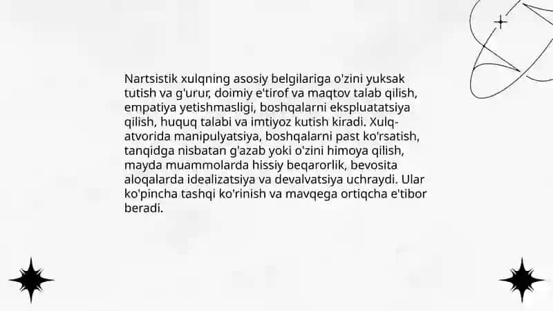 Nartsistik xulq 3