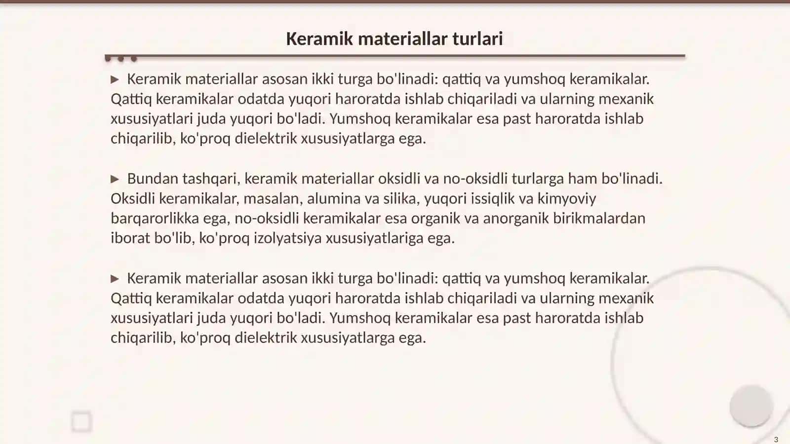 Elektron texnika materiallari va elementlari fani Keramik materiallar 3