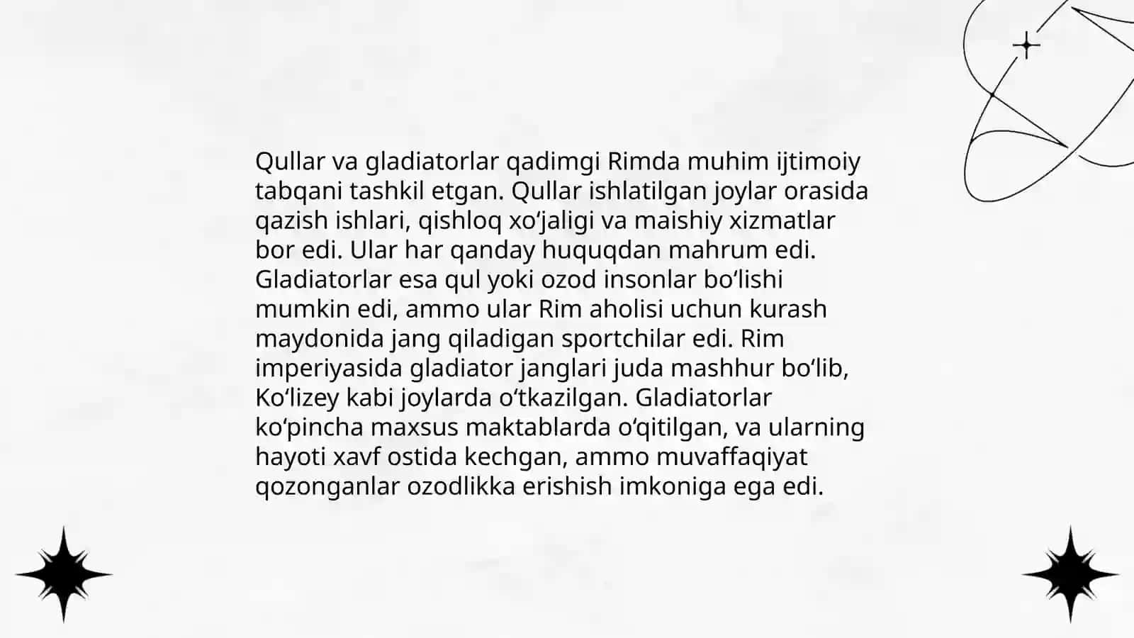 Qullar va gladiatorlar hayoti 3