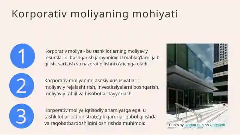 Korporativ moliyaning mohiyati va uning tashkil etilishi 3