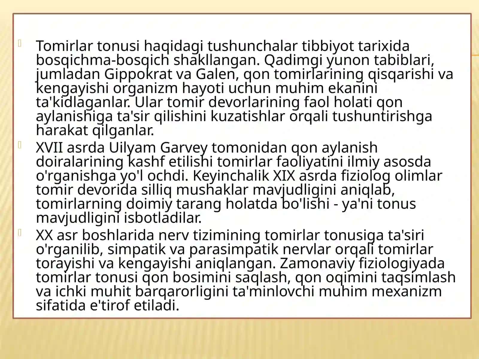 Guruh talabalari uchun "Tomirlar tonusining boshqarilishi. Qontomir tizimi faoliyati ni tekshirishning usullari" mavzusidagi taqdimot 3