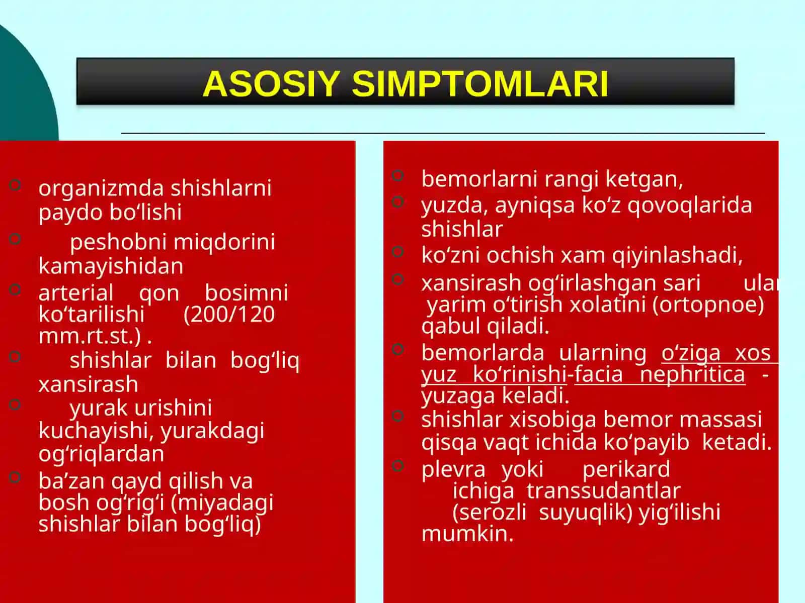 SIYDIK AJRATISH TIZIMI KASALLIKLARI: URETRIT, PIYELONEFRIT VA GLOMERULONEFRITLARDA QO‘LLANILADIGAN DORI VOSITALARNI TANLASH, BUYURILISHINI ASOSLASH 3