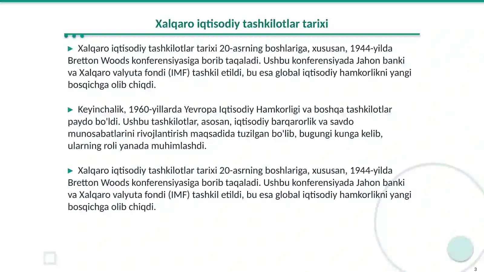 Xalqaro iqtisodiy tashkilotlar 3