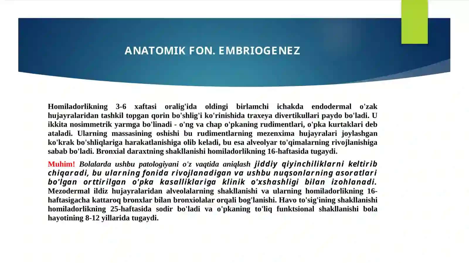Bolalarda o'pka tuǵma nuqsonlarining rivojlanishi sabablari 3