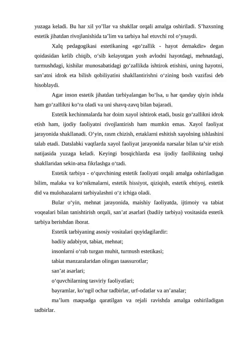 BOLALARDA TABIAT ORQALI ESTETIK DID, ESTETIK MUNOSABATLARNI TARBIYALASH 3
