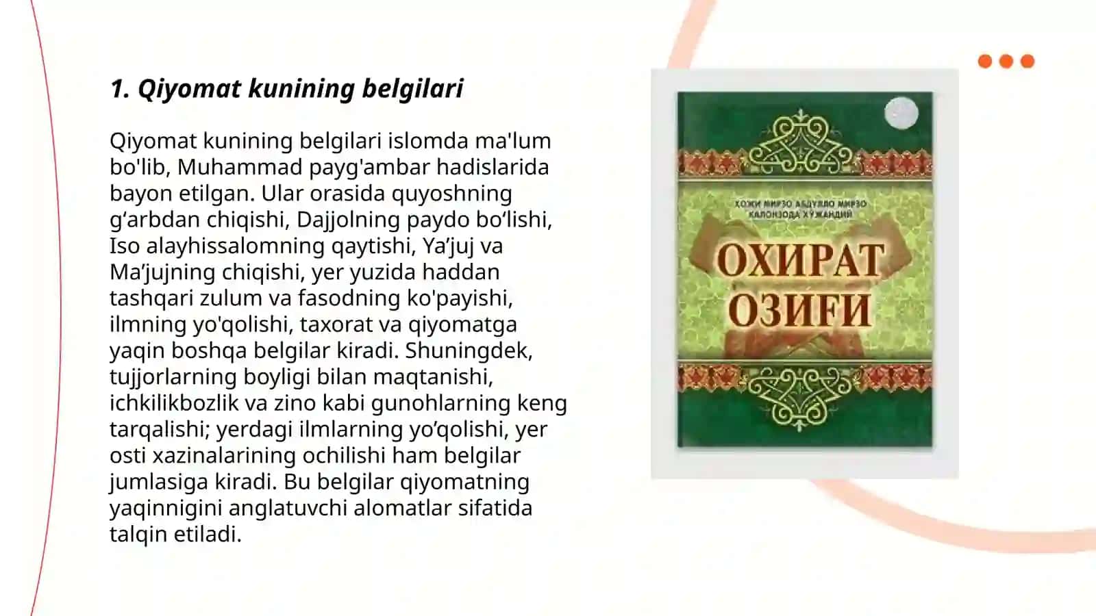 Esxatologiyaning mohiyati qiyomat va oxirat mavzusida mistaqil ish 3