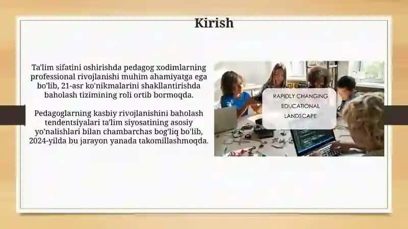Pedagogni kasbiy rivojlanishini baholashga doir yetakchi tendensiyalar 3