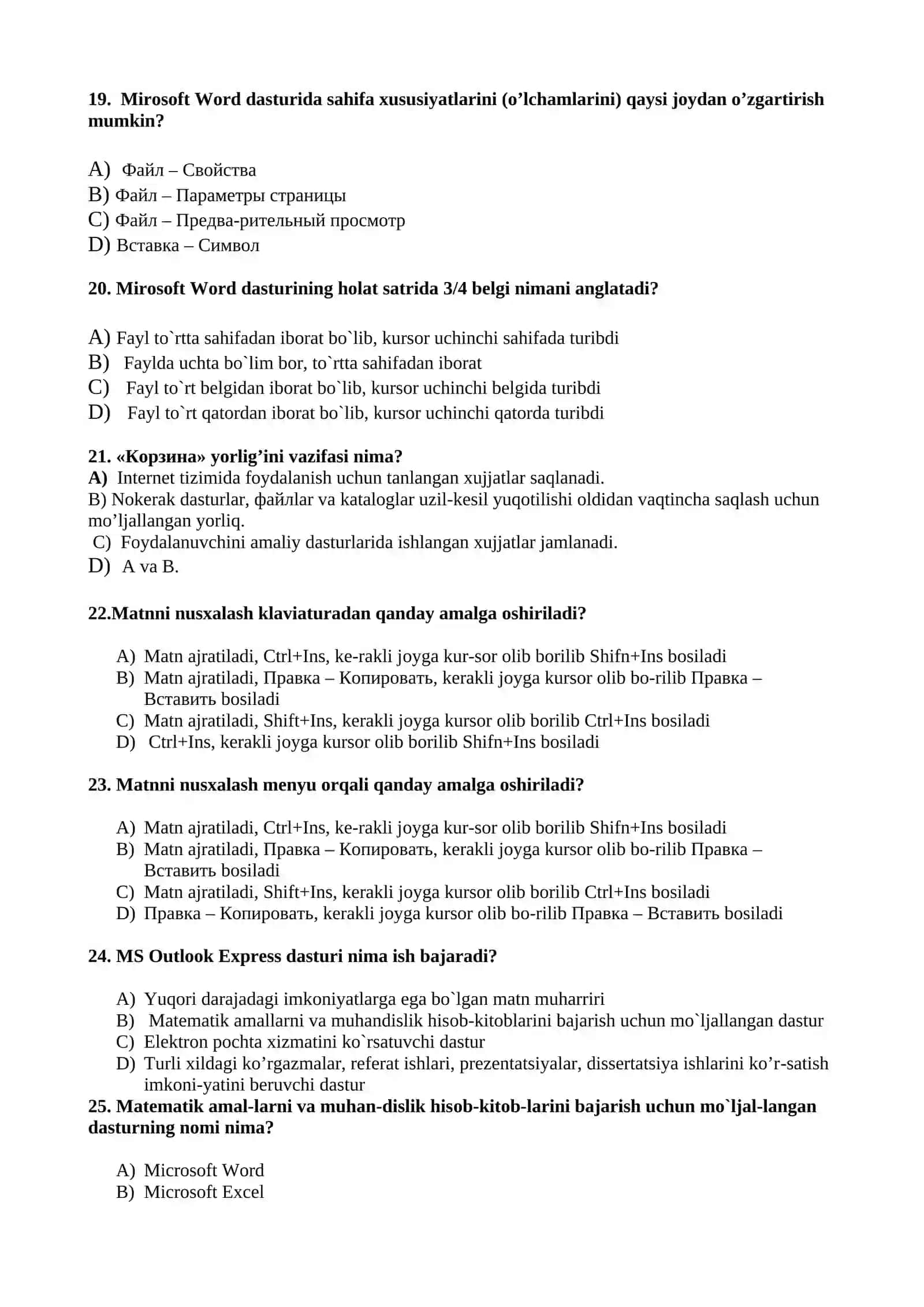 Olimpiada maktab bosqichi( Informatika) 3