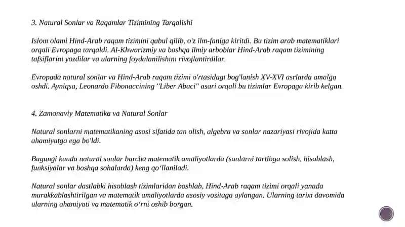 Natural son va nol tushunchasining vujudga kelish tarixini o’rganish 3