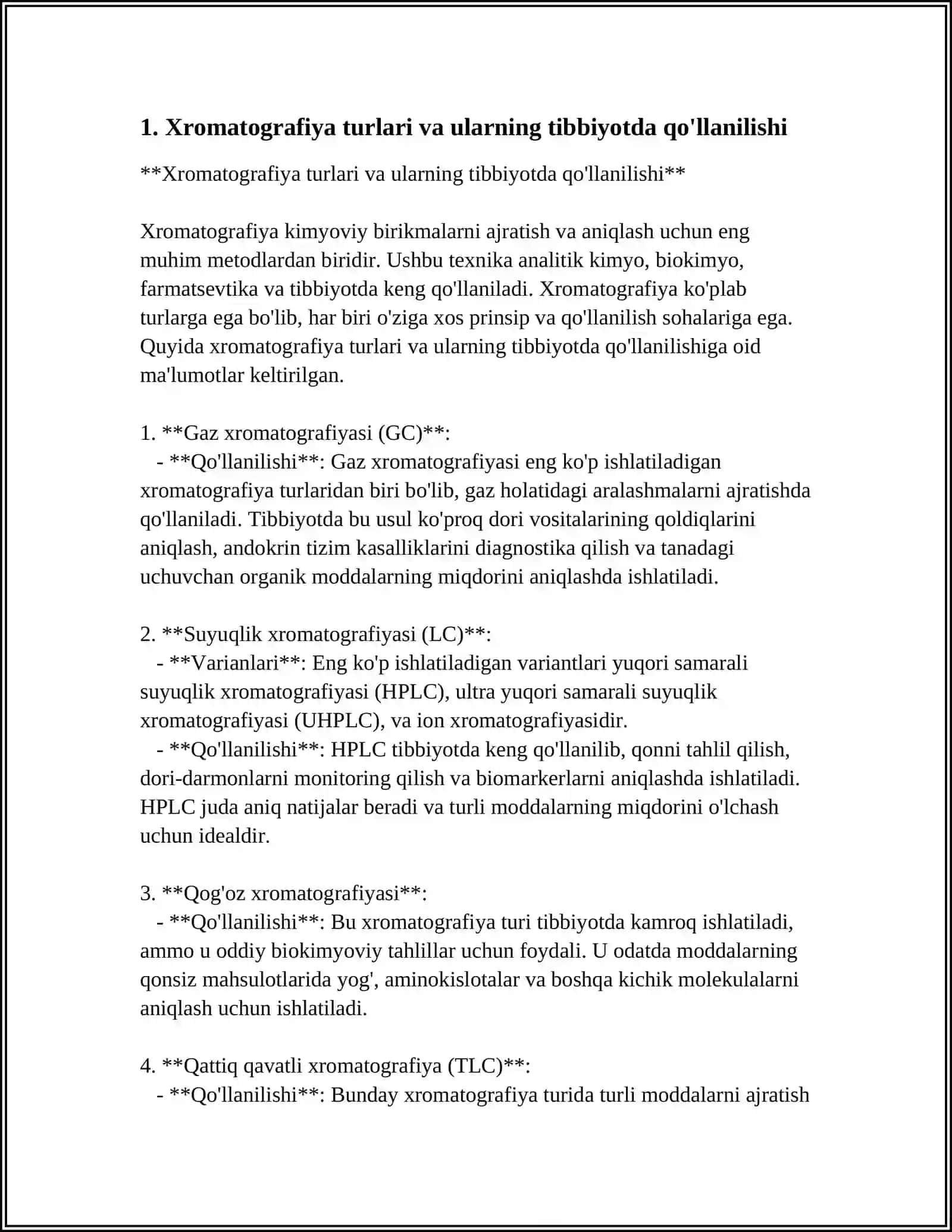 XROMATOGRAFIYANING TIBBIY IZLANISHLARDAGI IMKONIYATLARI 3