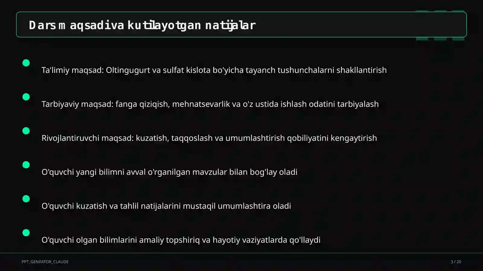 Oltingugurt va sulfat kislota (9-sinf) 3