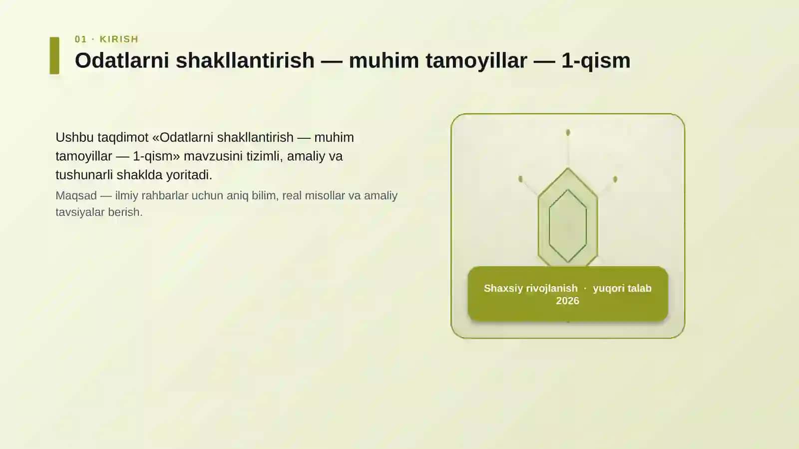 Odatlarni shakllantirish — muhim tamoyillar — 1-qism 3