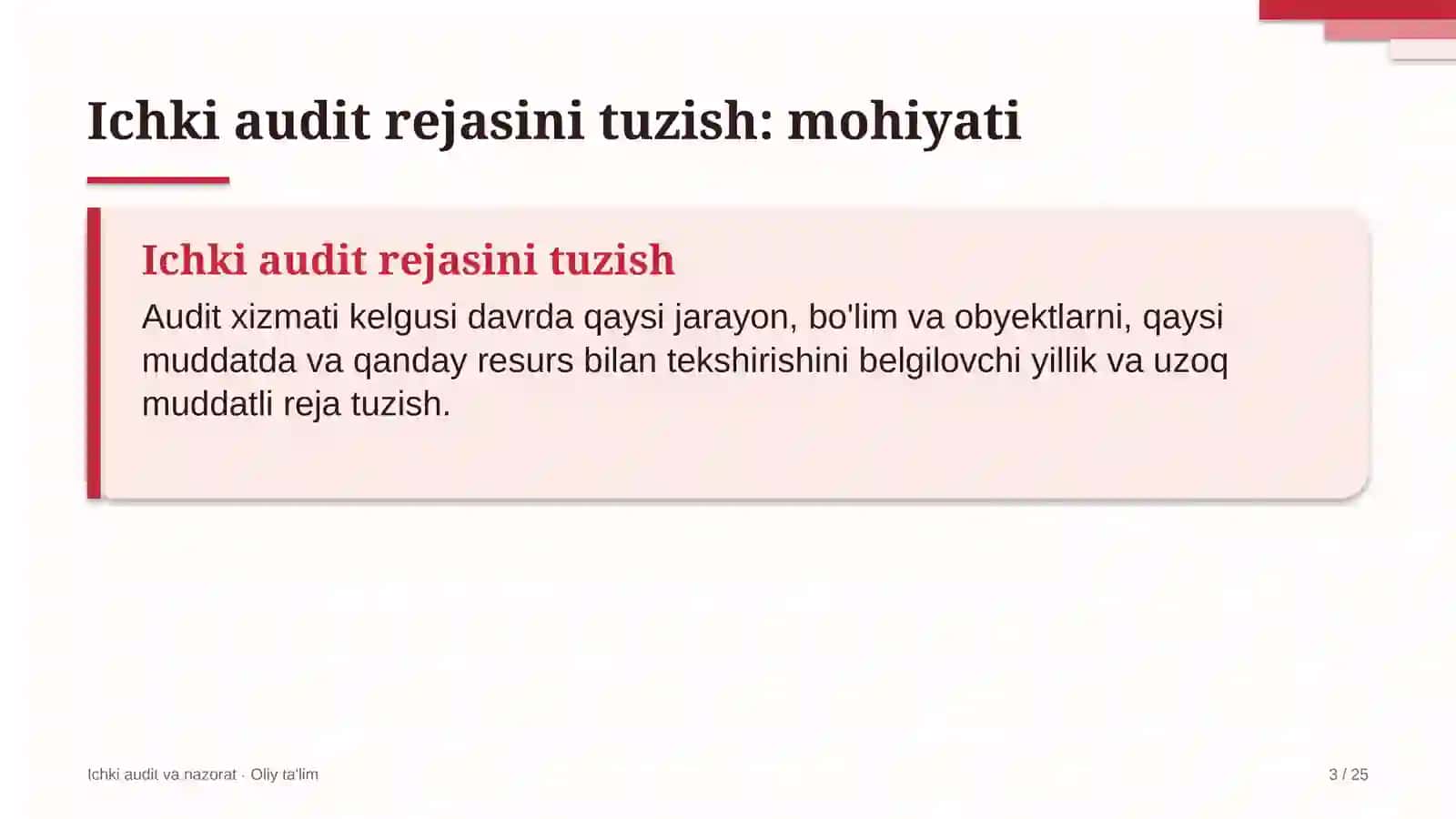 Auditorlik tashkilotlarida ichki audit rejasini tuzish 3