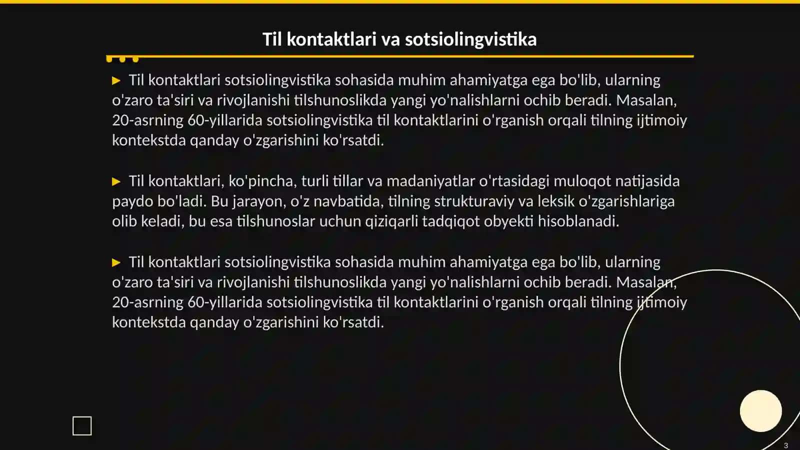 Til kontaktlari sotsiolingvistikaning bosh masalasi sifatida 3