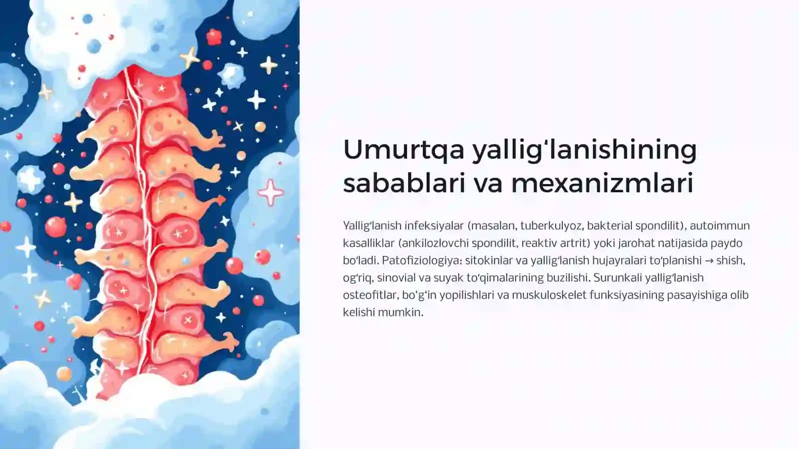 Umurtqa yalligʻlanish va degenerativ-distrofik kasalliklari. Umurtqa tugʻma anomaliyalari 3