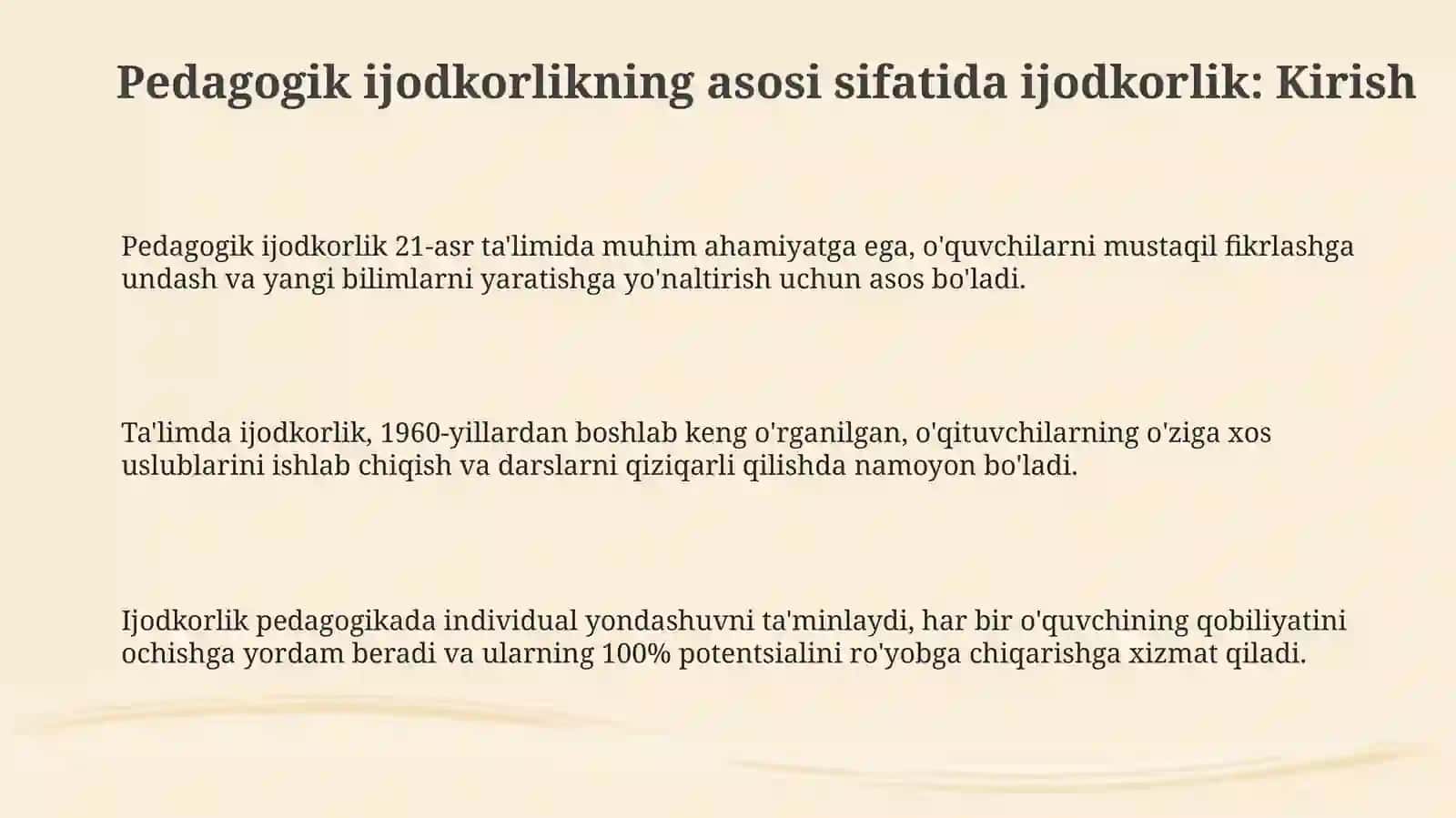 Pedagogik ijodkorlikning asosi sifatida ijodkorlik 3