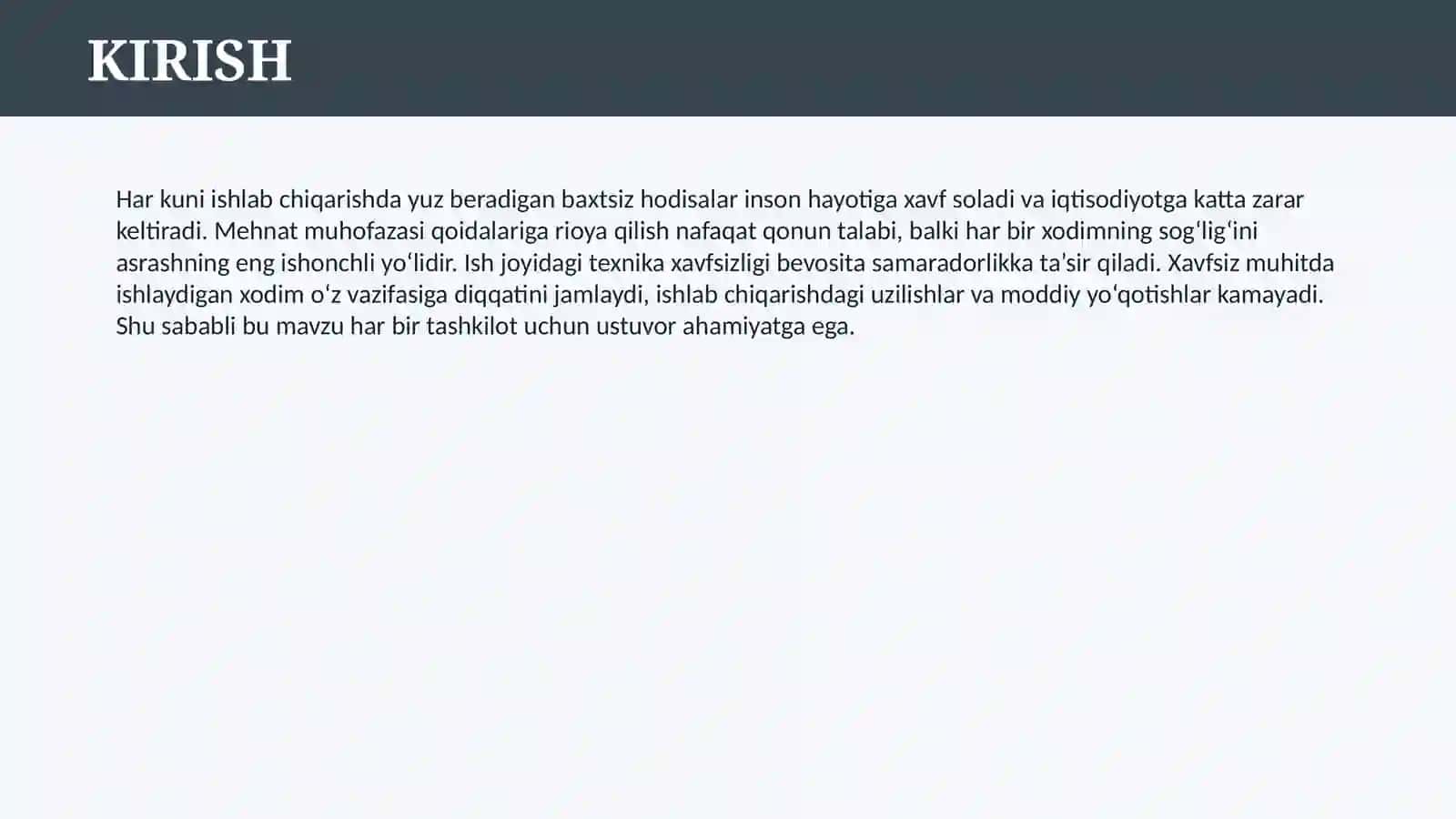 MEHNAT MUHOFAZASI VA TEXNIKA XAVFSIZLIGI 3