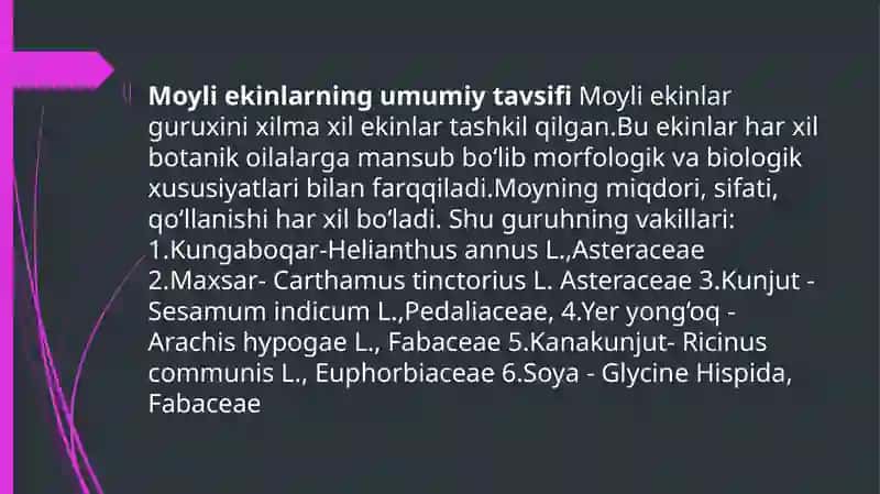 Moyli ekinlar morfologiyasi, biologiyasi va yetishtirish texnologiyasi 3