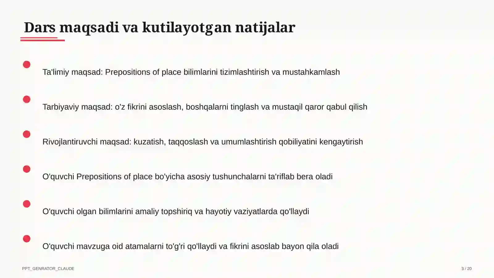 Prepositions of place (4-sinf) 3