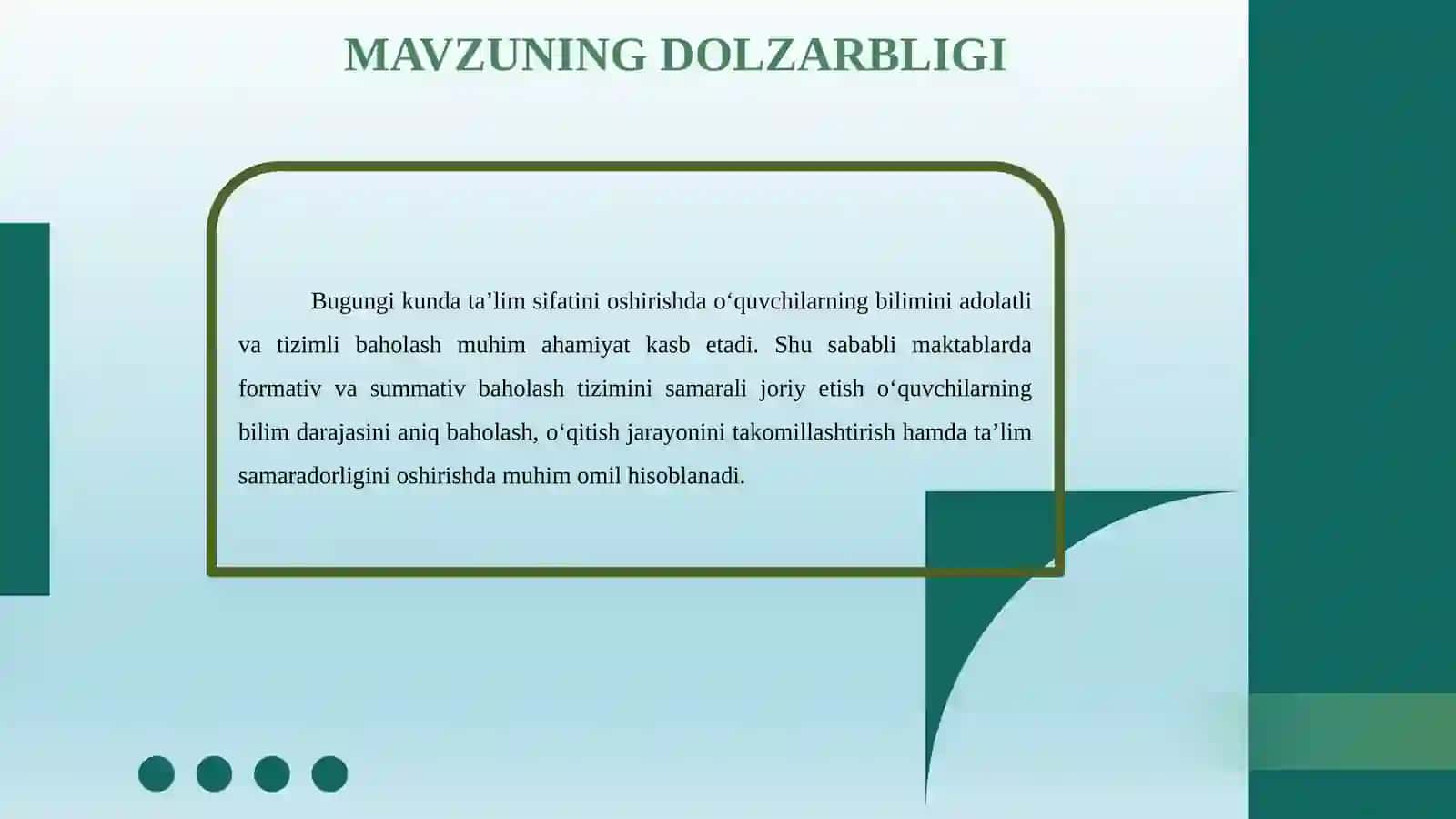 MAKTABDA FORMATIV VA SUMMATIV BAHOLASH TIZIMINI SAMARALI JORIY ETISH 3