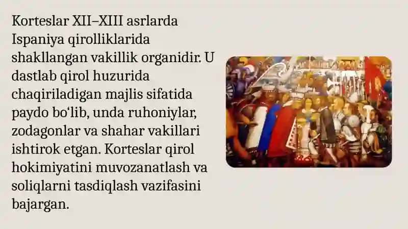 Ispaniyakorteslarining faoliyati 3