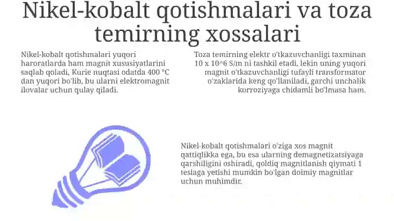 Nikel-kobalt qotishmalari va toza temirning xossalari 3